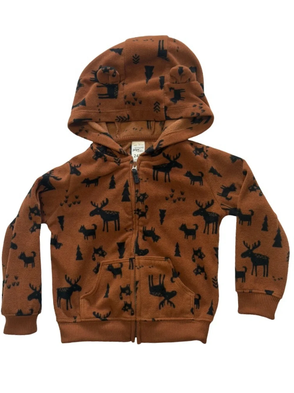 Carter's Rust Brown Fleece Hoodie and Long Sleeve Tee